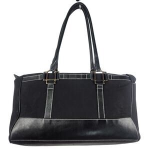 Oughton Black Canvas and Leather Shoulder Bag. This is a great bag.